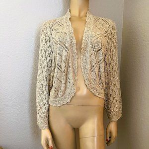 Torrid Beige Crochet Crop Cardigan Sweater 4